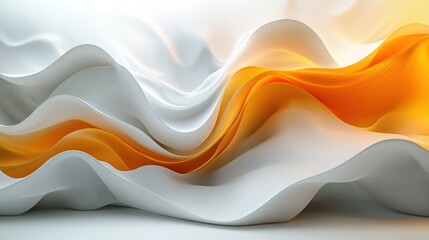 Wall Mural - Abstract White and Yellow Wavy Texture