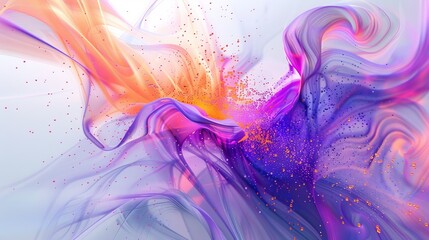 Poster - A dynamic abstract composition featuring swirling hues of orange and purple accented by bright, energetic sparks.