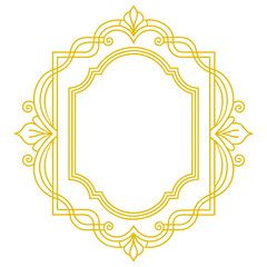 vintage gold luxury border frame with royalty ornaments vector illustrations on white background generated Ai