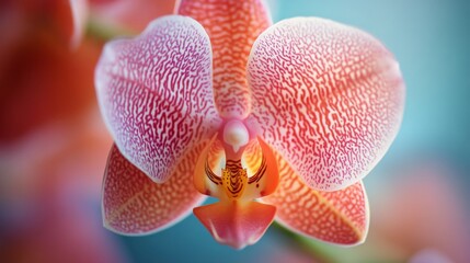 Poster - Macro image of an orchid, emphasizing its unique patterns and velvety petals