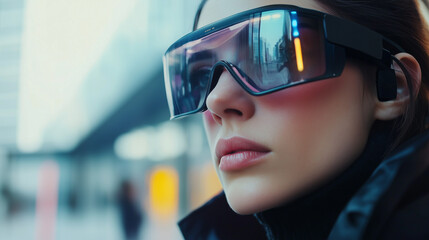 Poster - portrait of a woman in sunglasses