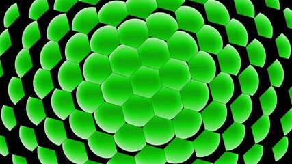 Wall Mural - Green abstract hexagon geometric shape animation loop background