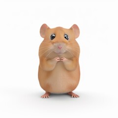 Wall Mural - hamster in 3D style on a white background