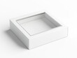 © Serhii - Cosmetic Box With Window. Empty Cardboard Packaging Template for Advertising Concepts
