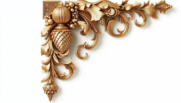 golden ornament frame and corner design. 
generative AI