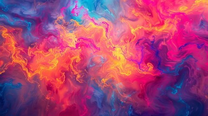 Canvas Print - A vibrant explosion of swirling colors forms a mesmerizing, fiery pattern symbolizing energy, creativity, and passion in this abstract, dynamic, and lively artwork.