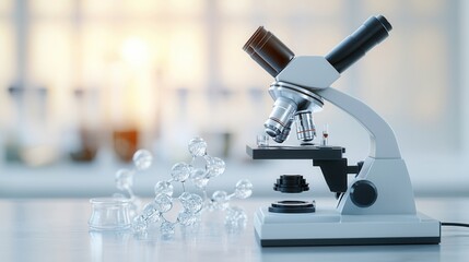 Microscope and Molecular Structure in a Laboratory Setting.