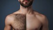© Darya - A striking visual portrays the difference before and after hair removal on a man's chest, photo of male breasts before and after hair removal with wax, sugar, depilation, laser hair removal, sugaring