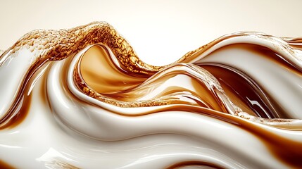 Wall Mural - Dynamic and Elegant Waves of Molten Gold in Fluid Motion