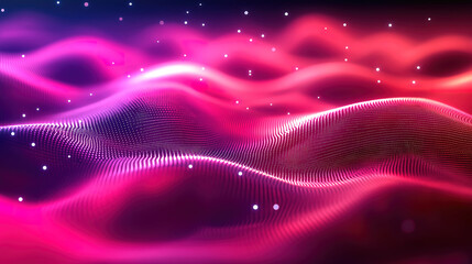 Fototapete - Abstract waving particle technology background design