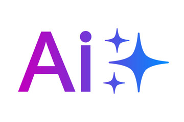 Artificial intelligence stars logo generation, generate AI button, generated sign, chat with AI, artificial intelligence online tool concept, command prompt to generate answer