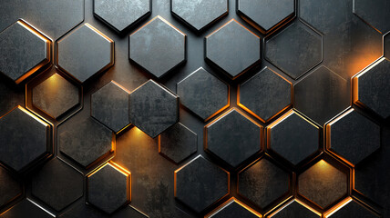 Fototapete - Geometric shapes neon lights background design