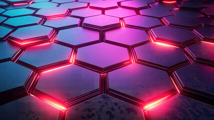 Fototapete - Hex textured background for networking