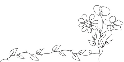 Wall Mural -  Decorative flower line art style vector illustration eps 10