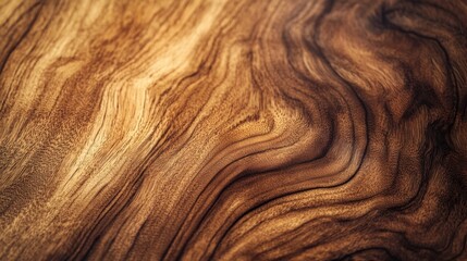 Close-up of polished wood texture with intricate grain details. A warm and natural backdrop showcasing organic material beauty