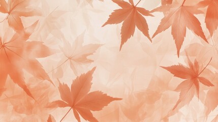 Wall Mural - A soft gradient background featuring maple leaves in warm tones.