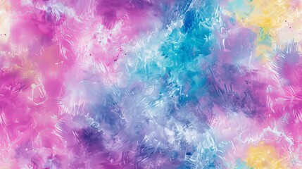 Canvas Print - Colorful abstract artwork with swirling hues of pink, purple, blue, and yellow, creating a vibrant and visually captivating piece.