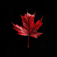 Canvas Print - Red Maple Leaf.