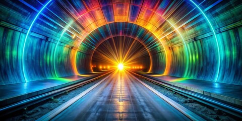 Neon Tunnel of Light, tunnel, neon, light, speed