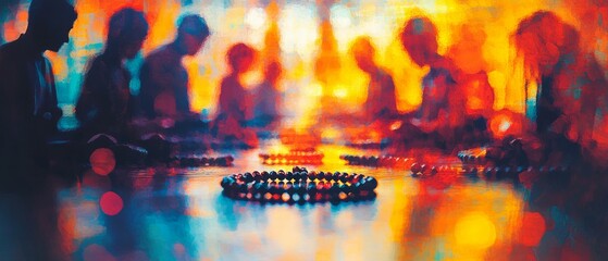 Poster - Buddhist Mala Beads Group Meditation Buddhism Religion Spiritual Symbol