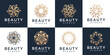 © sang - Collection of beauty flower ornament icon logos. set of beautiful abstract flower logo icons.