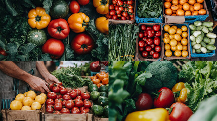 Poster - fruits and vegetables at the market