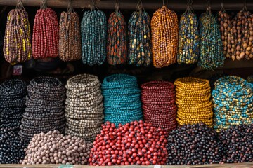 Canvas Print - Dikirim Prayer Beads Market Stall Islam Religion Spiritual Symbol