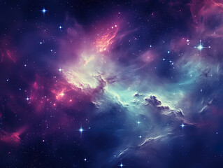 Wall Mural - incredible purple nebula space background with stars