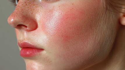 Allergy-induced hives on skin, red bumps and irritation, 3D illustration