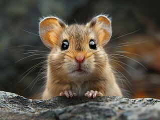 Poster - Cute Mouse Portrait: A Close-Up Look at a Tiny Creature