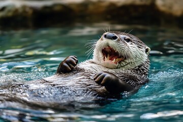 Canvas Print - seal in water