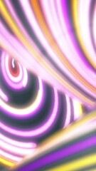 Fototapete - Colorful twisted lines flowing fast, seamless loop. Abstract motion background with narrow lines of neon light.