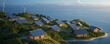 © Kanin - A remote village fully powered by renewable energy, solar panels and wind turbines blending with nature, photorealistic, off-grid carbon neutrality