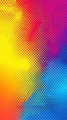 Poster - Vibrant gradient pattern with colorful dots in yellow, red, and blue