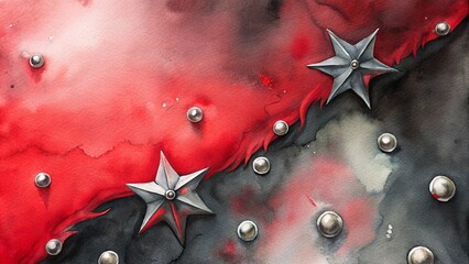 Festive silver stars and baubles on vibrant red background representing holiday cheer and celebration