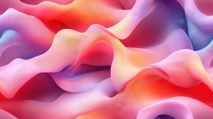 Poster -   A high-quality close-up image showcasing a vibrant combination of pink and blue hues, with intricate wave patterns adorning the upper and lower edges