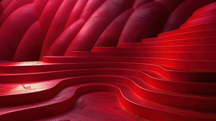 Sticker - Abstract Red Staircase