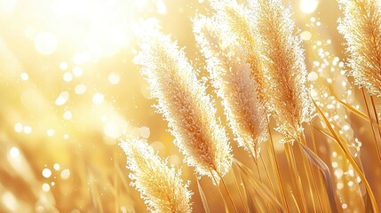 Sticker -   Grass close-up with sunlight and wind