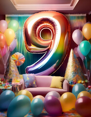 Wall Mural - birthday party decoration