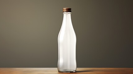 Wall Mural - A white wrapped bottle displayed elegantly against a solid background
