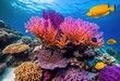 © Yaraslava - vibrant marine coral habitat abundant diverse sea life including colorful coral underwater flora, fish, reefs, ecosystem, biodiversity, aquatic, environment, species, ocean, coraline