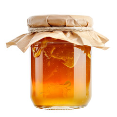 Wall Mural - A glass jar of honey with a brown paper lid and twine.