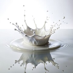 Poster - White splash makes ripples on a white background in a creative photography session