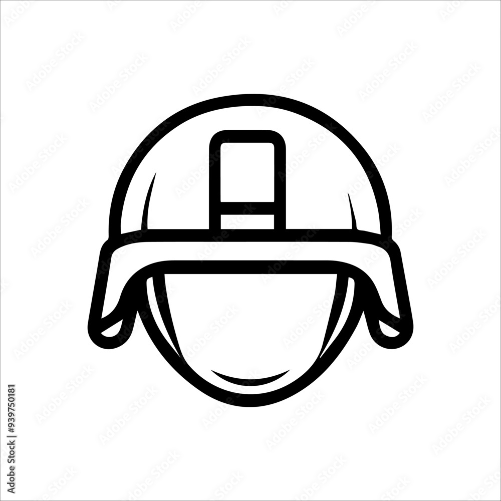 Military Helmet icon or modern line symbol. Vector line art and icon ...