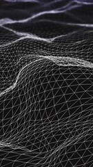 Poster - Futuristic network shape waving. Computer generated abstract seamless loop smooth animation rendered