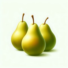 Wall Mural - pear on a white background