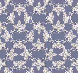 Wall Mural - Arabesque floral seamless pattern. Flourish ornamental texture in damask asian style.