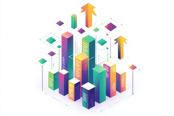Poster - Modern abstract geometric shapes in growth and business design