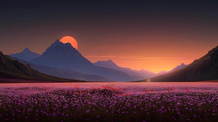 Canvas Print - sunrise in the mountains