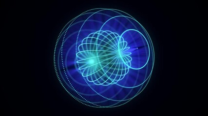 Poster - blue sphere consisting of points and lines. modern wireframe elements. technology grid sphere. 3d re